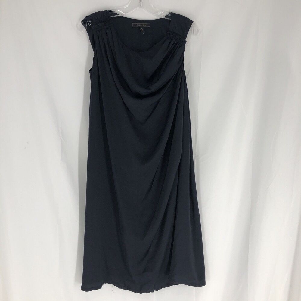 BCBG MAXAZRIA Black dress Size 0 Chiffon Sleeveless Round Drape Neck
